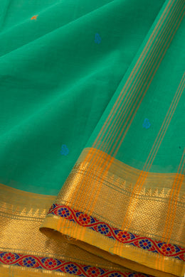 Blue Handloom Chettinad Cotton Saree 10075830