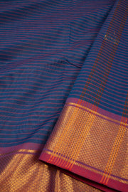 Blue Handloom Chettinad Cotton Saree 10075872