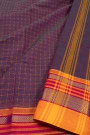 Purple Handloom Chettinad Cotton Saree 10075907