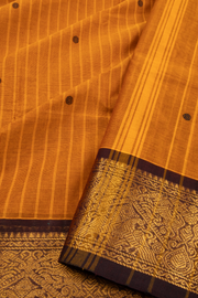 Brown Handloom Chettinad Cotton Saree 10075909