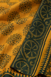 Yellow Printed Tussar Silk Saree 10076295