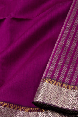  Purple Maheshwari Silk Cotton Saree 10076361