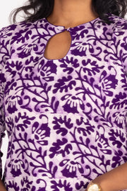 Purple Batik Printed Rayon Kurti 10076412