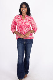 Pink Batik Printed Rayon Kurti 10076417