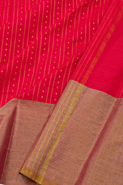 Pink Art Silk Kanjivaram Saree With Stripes Design 10076342