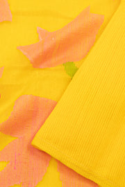 Yellow Handloom Jamdani Cotton Saree 10076433