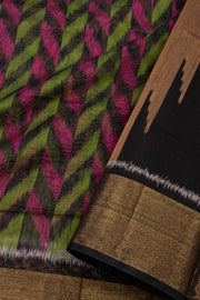 Multi Color Chinnalampatti Ikat Silk Cotton Saree With Zari Border 10076438