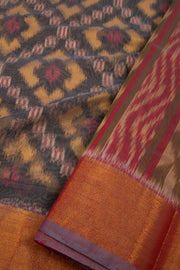 Multi Color Chinnalampatti Ikat Silk Cotton Saree With Zari Border 10076440