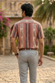 White Bagh Printed Half Sleeve Mens Cotton Shirt 10076853