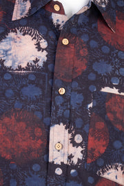 Twilight Blue Full Sleeve Ajrakh Printed Cotton Men's Shirt 10076860