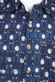 Blue Full Sleeve Jahota Printed Cotton Mens Shirt 10076876