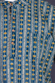 Ajrakh Cotton Men's Short Kurta With Slim-Fit Design & Front Pocket 10076892