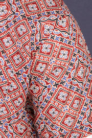 Ajrakh Cotton Men's Short Kurta With Slim-Fit Design & Front Pocket 10076895