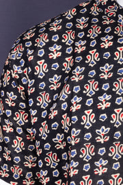 Ajrakh Cotton Men's Short Kurta With Slim-Fit Design & Front Pocket 10076896
