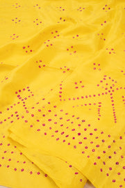Yellow Bandhani Mulberry Silk Saree 10076901