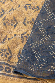 Mustard Yellow Kota Silk Cotton Saree Without Blouse 10076920