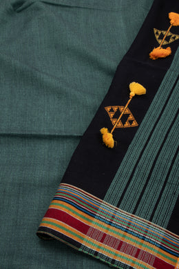 Green Handloom Bhujodi Cotton Saree 10076925