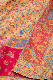 Yellow Handllom Kashmiri Kani Silk Saree 10076933