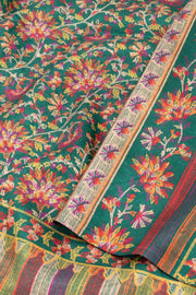 Green Kashmiri Printed Silk Saree  10076935