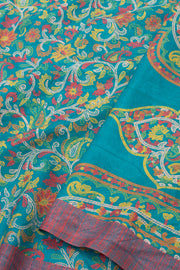 Blue Kashmiri Printed Silk Saree 10076938