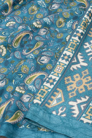 Blue Kashmiri Printed Silk Saree 10076941