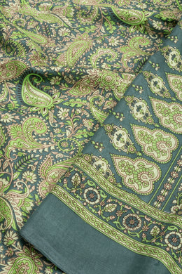 Green Kashmiri Printed Silk Saree 10076944