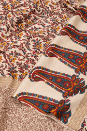 Biege Kashmiri Printed Silk Saree 10076945