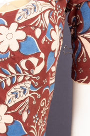 Brown Handloom Kalamkari Printed Cotton Blouse 10076960