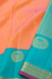 Peach Gadwal Kuttu Silk Saree 10077058