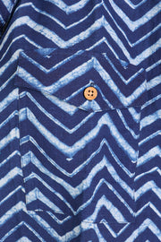  Indigo Printed Oversized Women Shirt 10077075