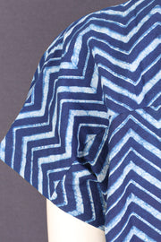  Indigo Printed Oversized Women Shirt 10077075
