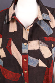 Black Ajrakh Printed Oversized Shirt 10077078