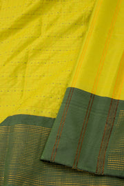 Lime Yellow Kanjivaram Vegan Silk Saree 10077091