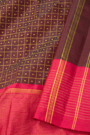 Brown Kanjivaram Vegan Silk Saree 10077092