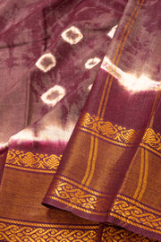 Maroon Handcrafted Sungudi Cotton Saree Without Blouse 10077114