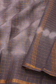 Grey Handcrafted Sungudi Cotton Saree 10077120