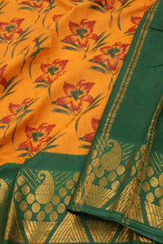 Yellow Handcrafted Sungudi Cotton Saree 10077131
