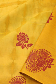 Yellow Handcrafted Sungudi Cotton Saree 10077140