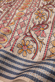 Light Blue Printed Semi Tussar Silk Saree 10077238