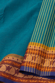 Blue Handloom Chettinad Cotton Saree 10077290