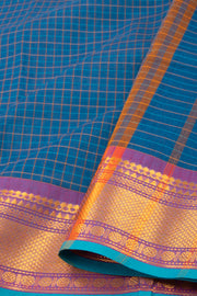 Blue Handloom Chettinad Cotton Saree 10077303