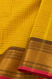 Mustard Yellow Handloom Chettinad Cotton Saree 10077304