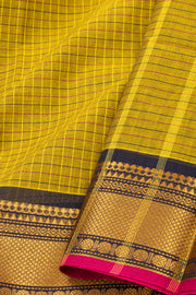 Sunflower Yellow Handloom Chettinad Cotton Saree 10077306