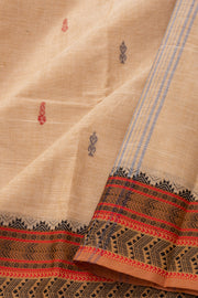 Beige Handloom Chettinad Cotton Saree 10077310