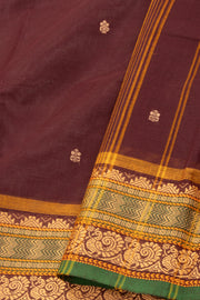 Brown Handloom Chettinad Cotton Saree 10077311
