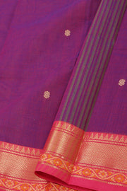 Purple Handloom Chettinad Cotton Saree 10077313