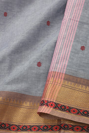 Grey Handloom Chettinad Cotton Saree 10077315