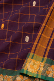 Brown Handloom Chettinad Cotton Saree 10077321
