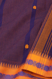 Blue Handloom Chettinad Cotton Saree 10077323