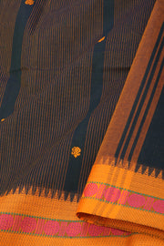 Dark Green Handloom Chettinad Cotton Saree 10077324